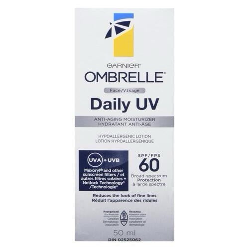 GARNIER Ombrelle FACE DAILY UV HYPOALLERGENIC LOTION SPF60 Sunscreen Anti-Aging