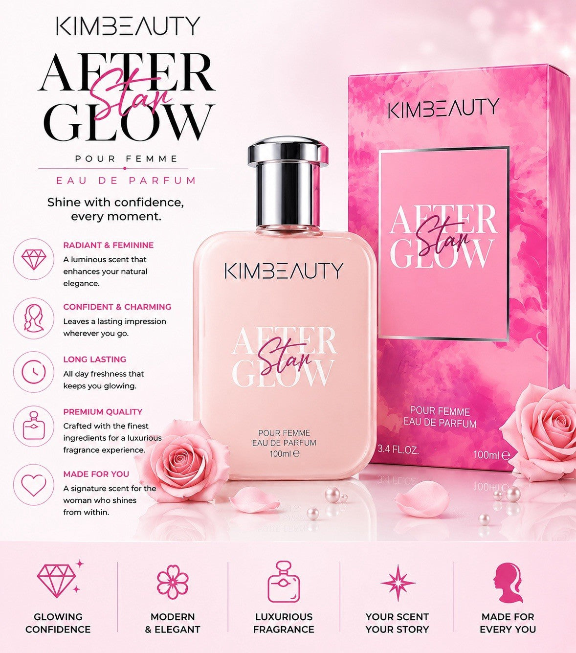 After Glow Stay Pour Femme Eau de Parfum EDP 100ml 3.4 fl oz Spray - Lumi and Leo