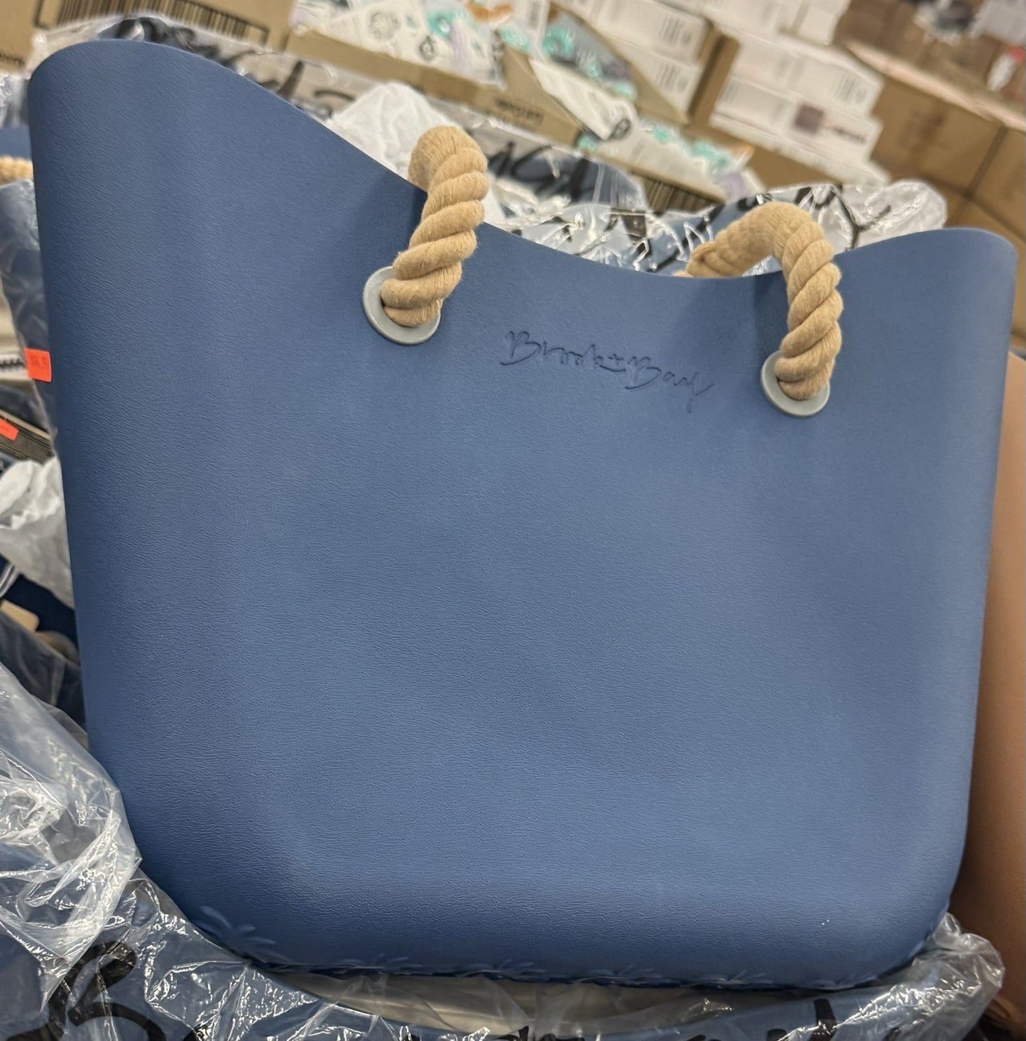 BunkerBay EVA Waterproof Beach Tote Bag Large Rope Handle Navy Blue - Lumi and Leo