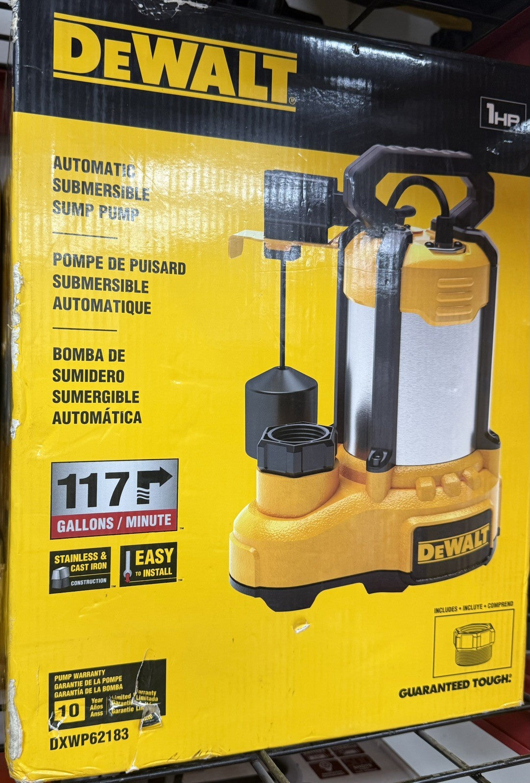 DEWALT® 1/2 HP Stainless Steel and Cast Iron, Efficient, Fully Submersible Sump - Lumi and Leo