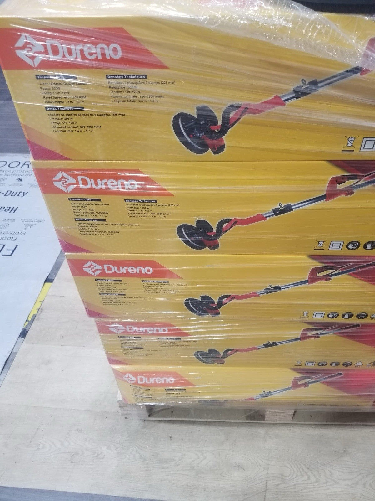 Dureno 950W Drywall Sander with LED Light & Dust Collection System – New - Lumi and Leo