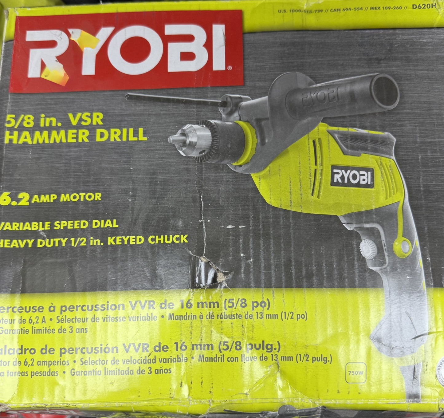 Ryobi 6.2 Amp 5/8 in. Variable Speed Reversible Hammer Drill - Lumi and Leo