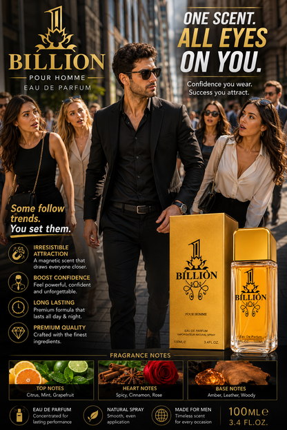 1 BILLION POUR HOMME EAU DE PARFUM – 100ML / 3.4 FL.OZ. rich heart - Lumi and Leo