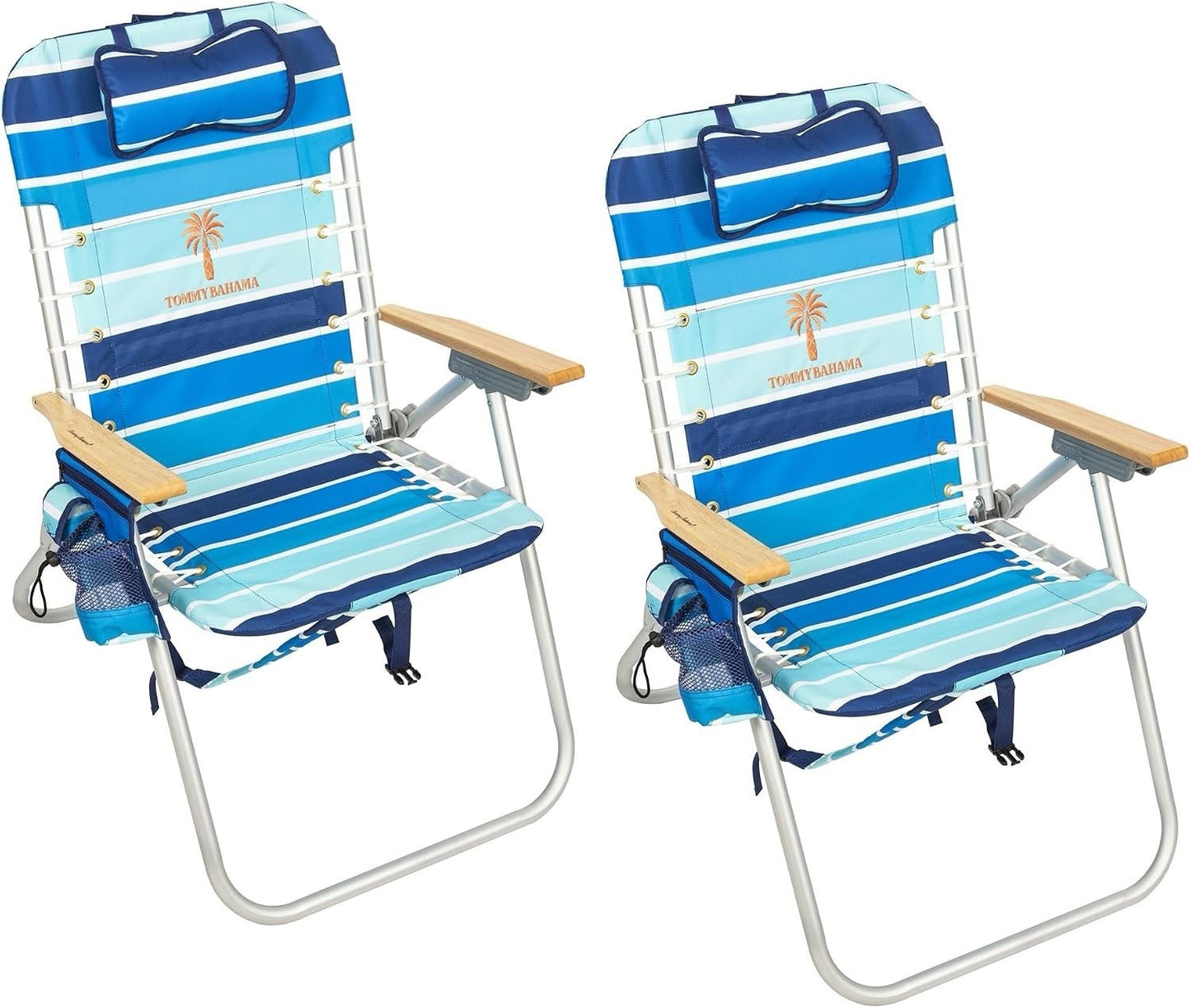 1 x Tommy Bahama SC650TB 4 Position Backpack Beach Chair Cooler Pillow Blue - Lumi and Leo