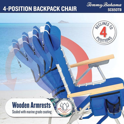 1 x Tommy Bahama SC650TB 4 Position Backpack Beach Chair Cooler Pillow Blue - Lumi and Leo