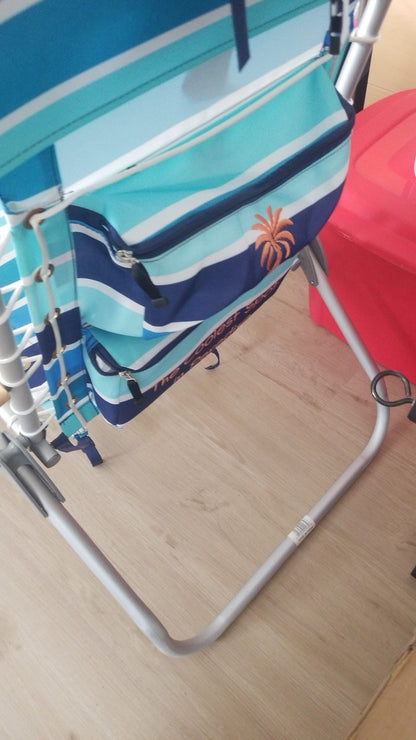 1 x Tommy Bahama SC650TB 4 Position Backpack Beach Chair Cooler Pillow Blue - Lumi and Leo