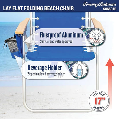 1 x Tommy Bahama SC650TB 4 Position Backpack Beach Chair Cooler Pillow Blue - Lumi and Leo