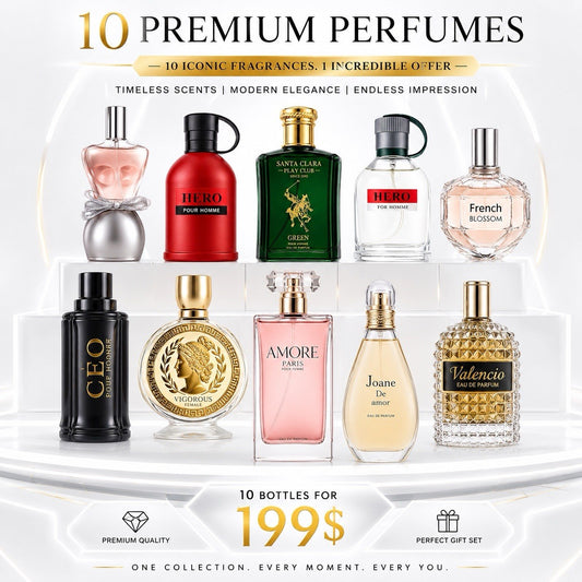 10 Piece Perfume Gift Set for Men & Women 100ml EDP EDT Fragrance Collection - Lumi and Leo