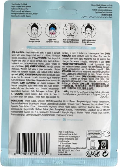 10 Pack Masque BAR Pretty Animalz Shark Hydrating Sheet Face Mask 21ml