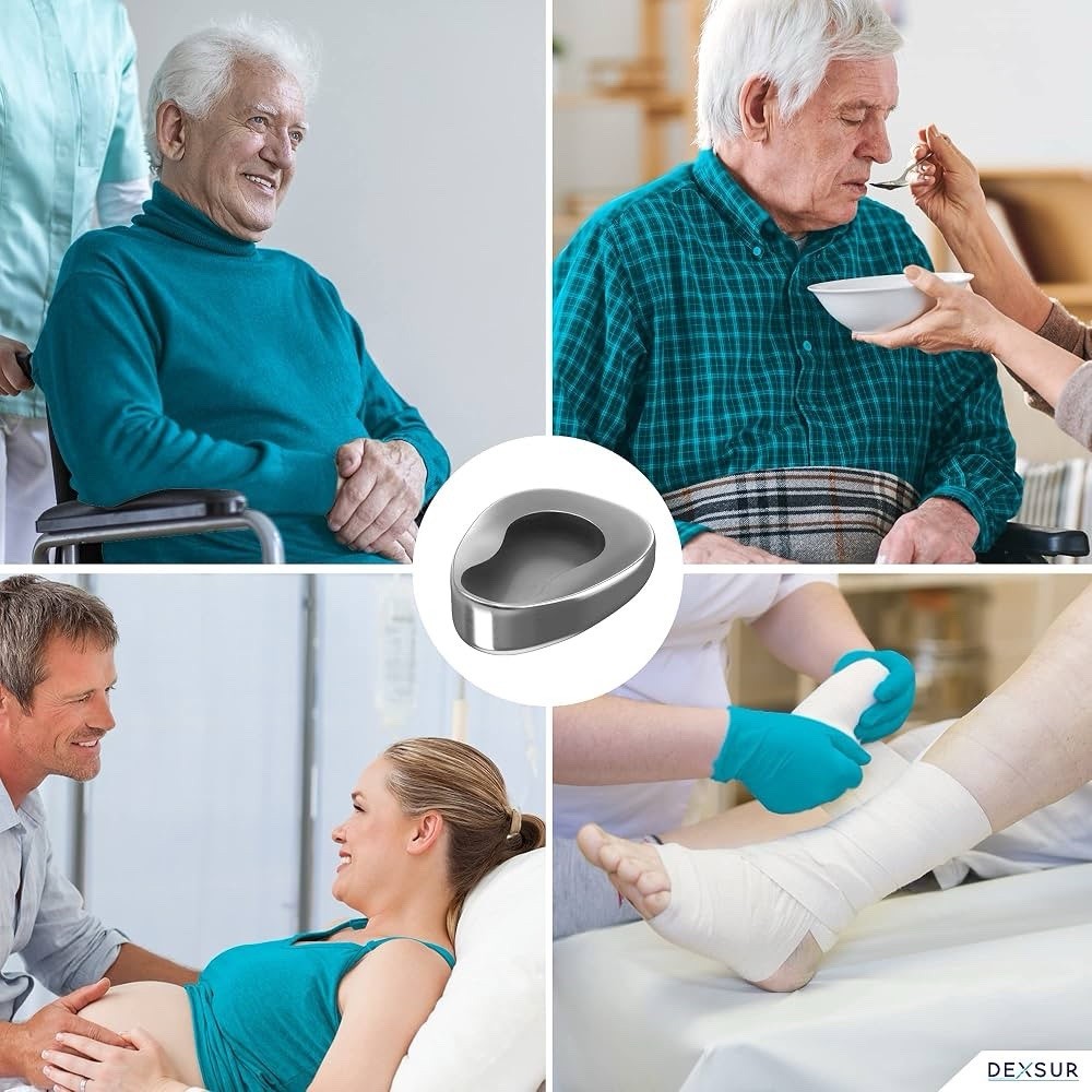 Bedpans for Elderly Men and Women, Heavy Duty Metal Autoclavable Adult Stainless