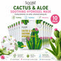 10 Pack Soo'AE Cactus & Aloe Soothing Hydrogel Face Masks 27g Korean