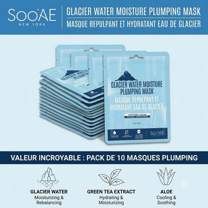 Soo'AE Glacier Water Moisture Plumping Sheet Mask 10 Pack K-Beauty Hydrating