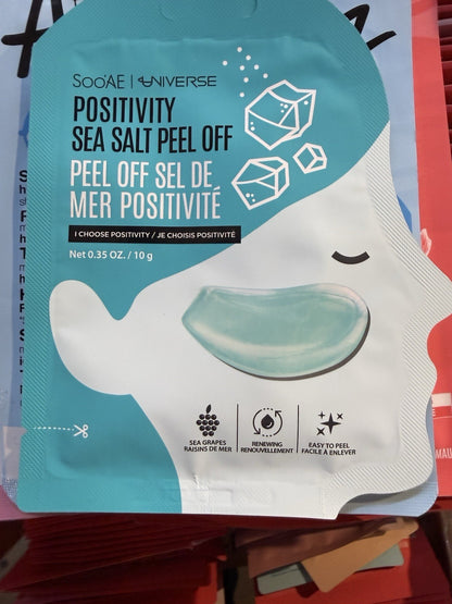 10 Pack Soo'AE Positivity Sea Salt Peel Off Face Mask Sea Grapes Korean 10g