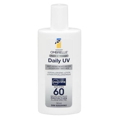 GARNIER Ombrelle FACE DAILY UV HYPOALLERGENIC LOTION SPF60 Sunscreen Anti-Aging