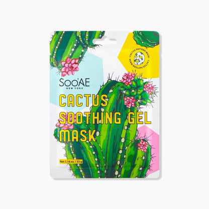 10 Pack Soo'AE Cactus & Aloe Soothing Hydrogel Face Masks 27g Korean