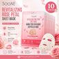 10 Pack Soo'AE Revitalizing Rose Petal Sheet Mask Anti-Aging Korean 25g
