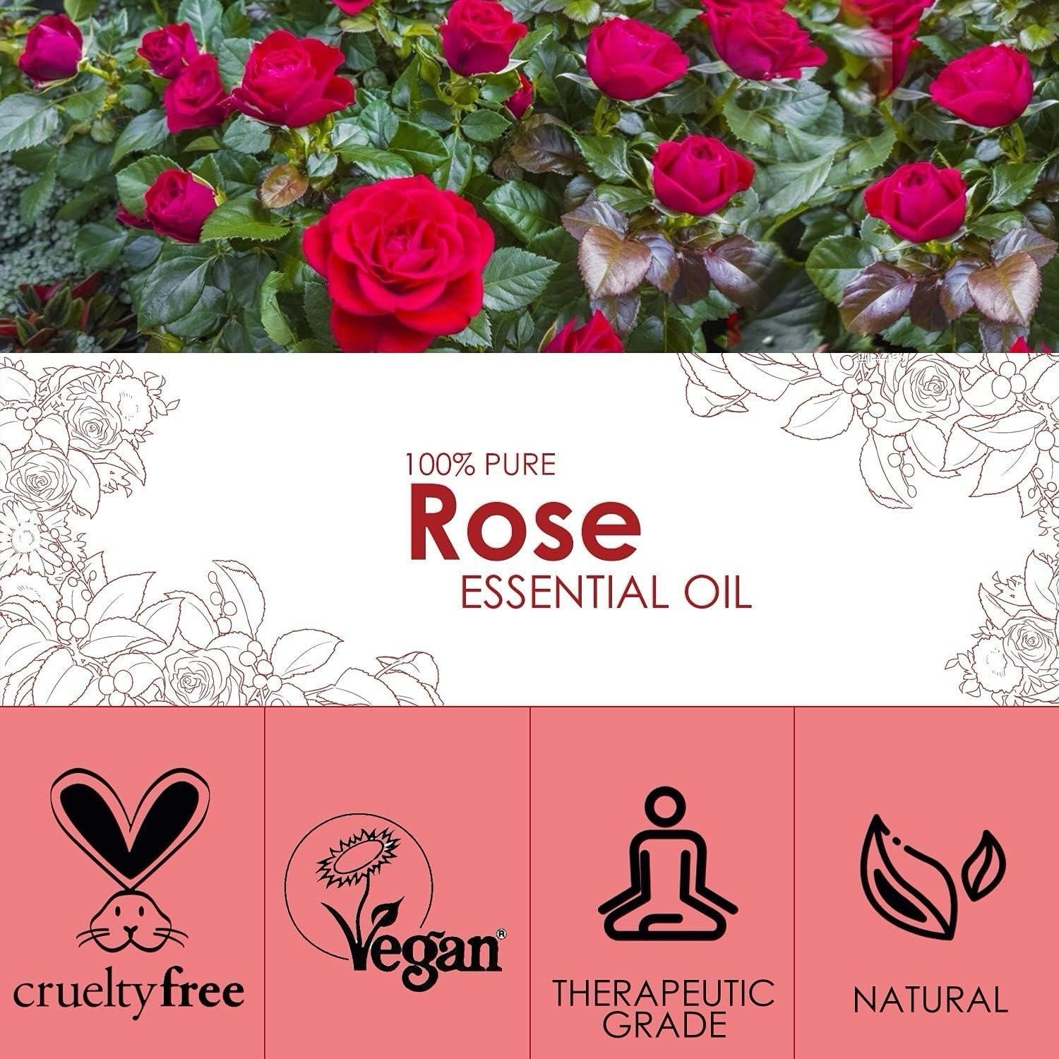 SALKING Rose Essential Oil 120mL 2 Pack Diffuser Candle Soap Fragrance