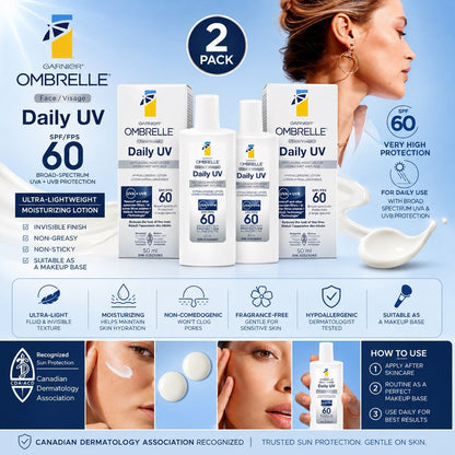 GARNIER Ombrelle FACE DAILY UV HYPOALLERGENIC LOTION SPF60 Sunscreen Anti-Aging