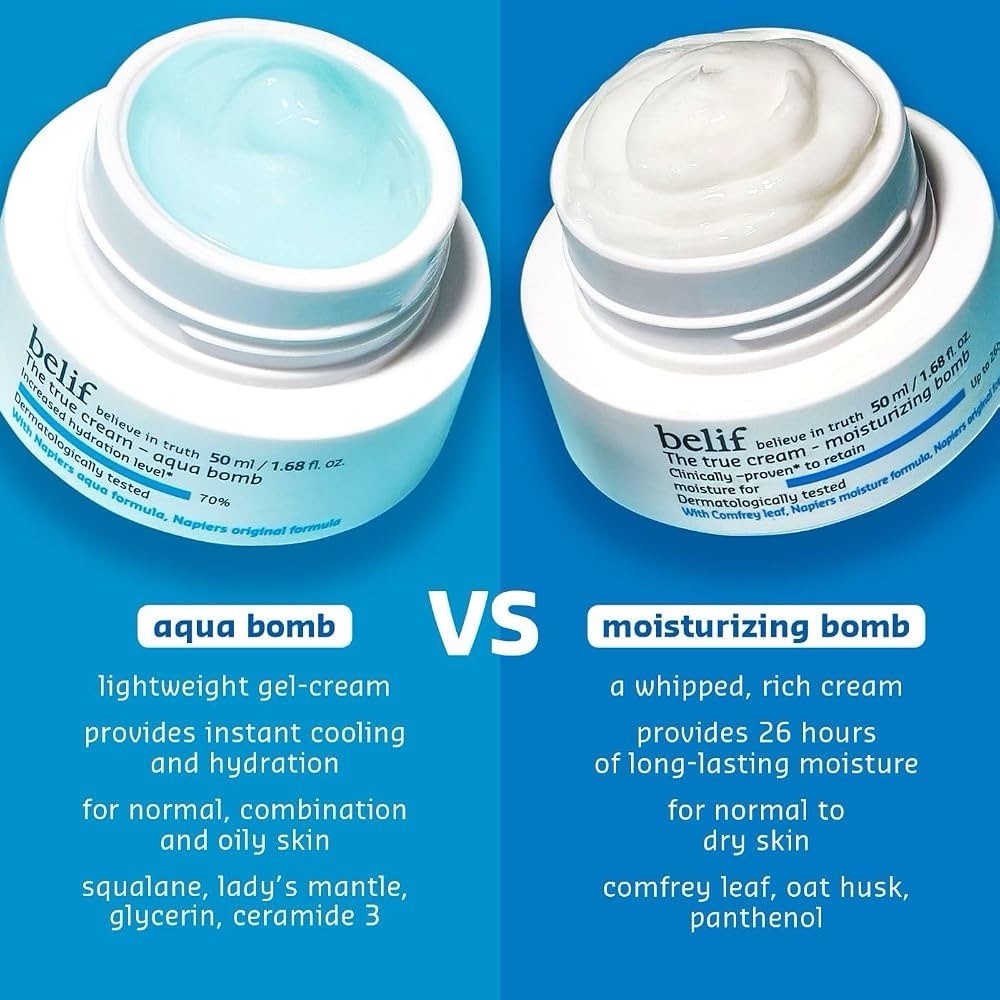 2 X Belief The True Cream Aqua Bomb Moisturizer Mini & The True Cream 0.33 oz