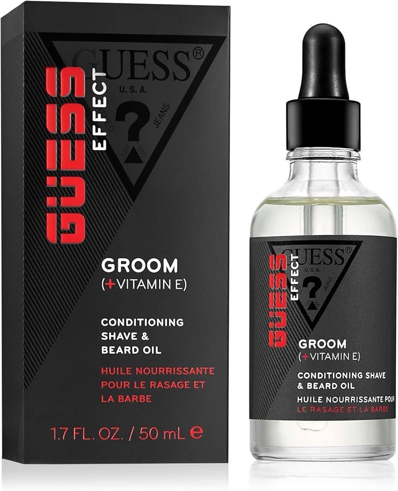 GUESS Effect GROOM Conditioning Shave Beard Oil with Jojoba Argan Oil Aloe Vera