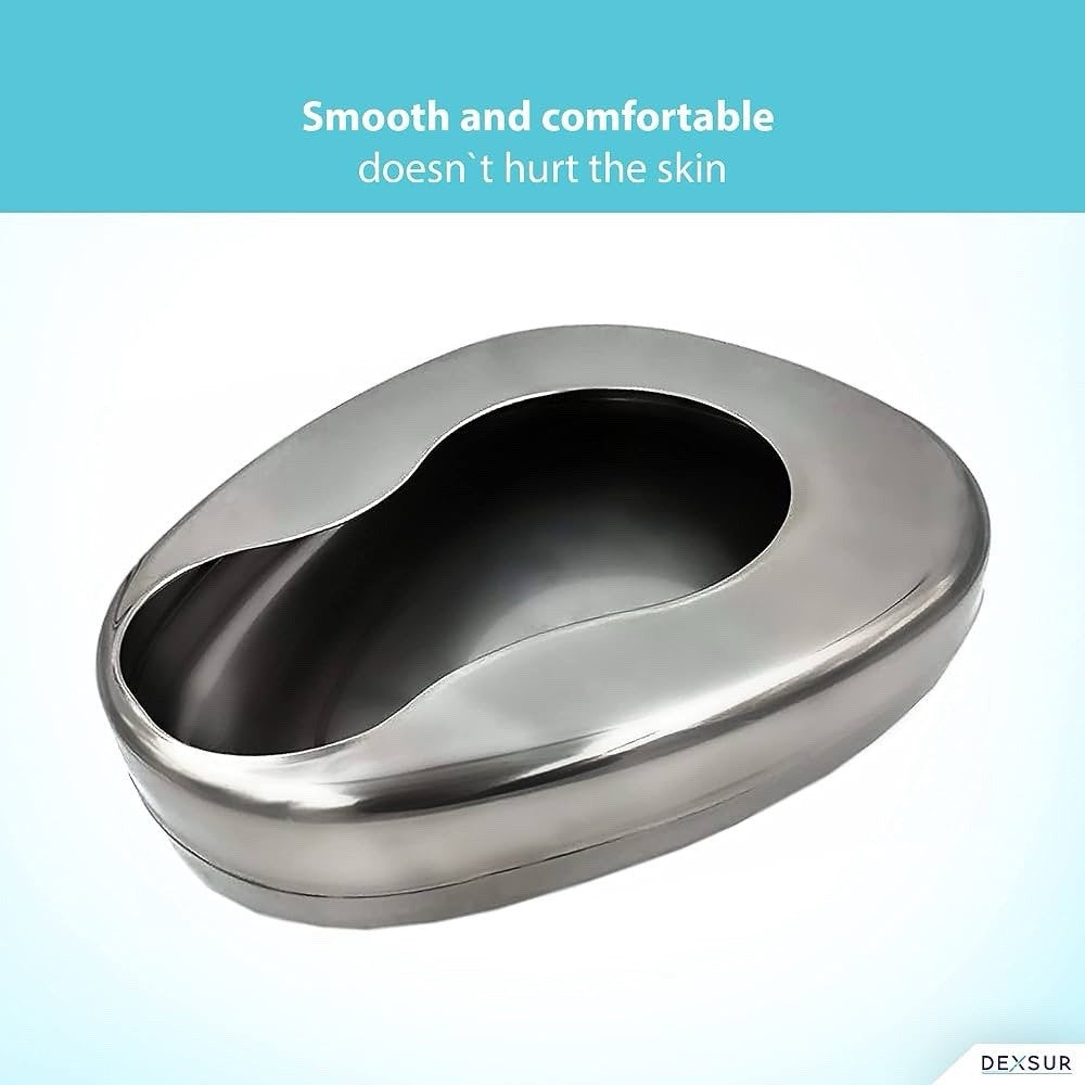 Bedpans for Elderly Men and Women, Heavy Duty Metal Autoclavable Adult Stainless