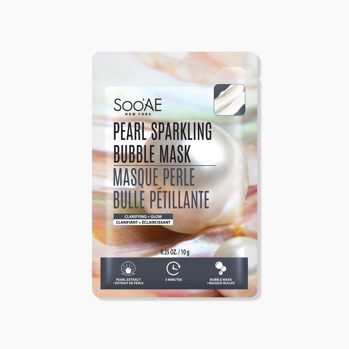 10 Pack Soo'AE Pearl Sparkling Bubble Face Mask Clarifying Glow Korean 10g