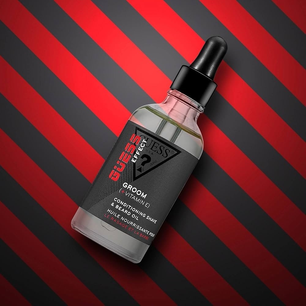 GUESS Effect GROOM Conditioning Shave Beard Oil with Jojoba Argan Oil Aloe Vera