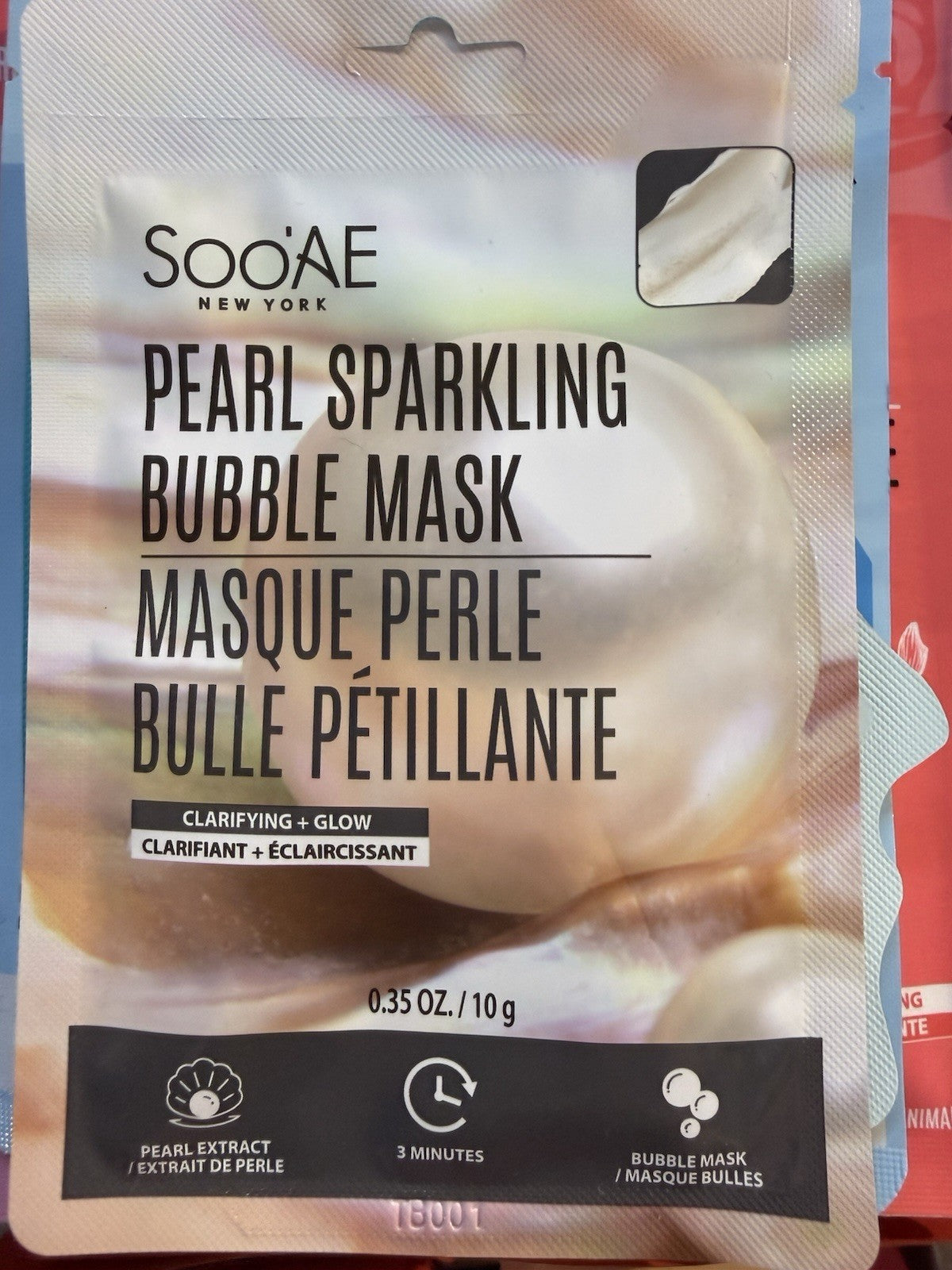 10 Pack Soo'AE Pearl Sparkling Bubble Face Mask Clarifying Glow Korean 10g