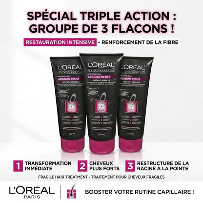 3 L'OREAL PARIS HAIR EXPERTISE ARGININE RESIST X3 INSTANT MIRACLE HAIR TREATMENT
