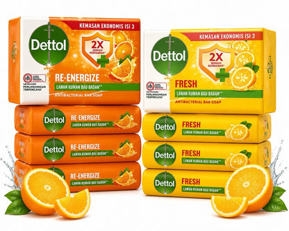 12pc Dettol Re-Energize Bar Soap, 100 gm Big Saving!! - Lumi and Leo