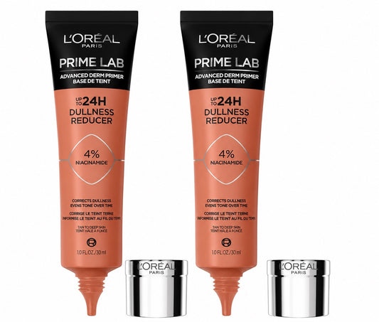 (2) L'Oreal Paris Up to 24hr Prime Lab Dullness Reducer Tan To Deep Skin Loreal - Lumi and Leo