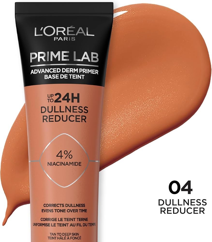 (2) L'Oreal Paris Up to 24hr Prime Lab Dullness Reducer Tan To Deep Skin Loreal
