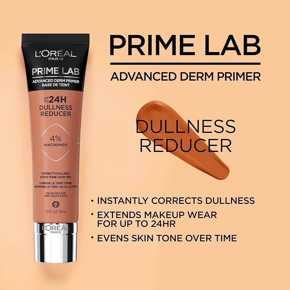 (2) L'Oreal Paris Up to 24hr Prime Lab Dullness Reducer Tan To Deep Skin Loreal - Lumi and Leo
