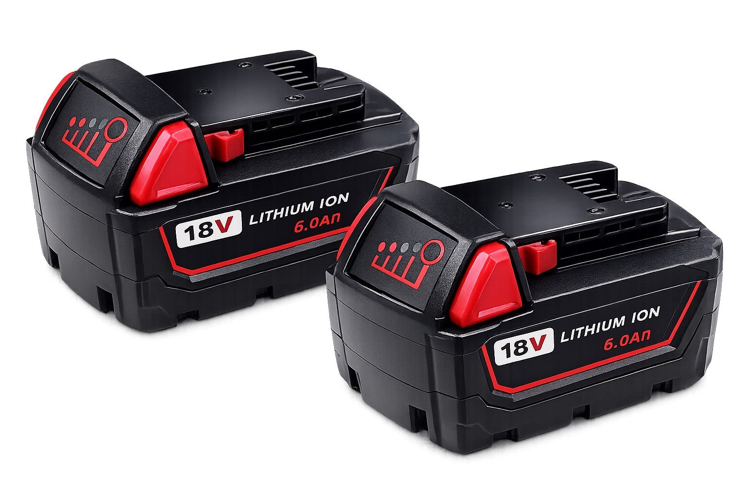 2-Pack 18V 6.0Ah Lithium-Ion Replacement Batteries for Milwaukee M18 Tools – New
