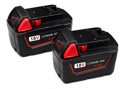 2-Pack 18V 6.0Ah Lithium-Ion Replacement Batteries for Milwaukee M18 Tools – New - Lumi and Leo
