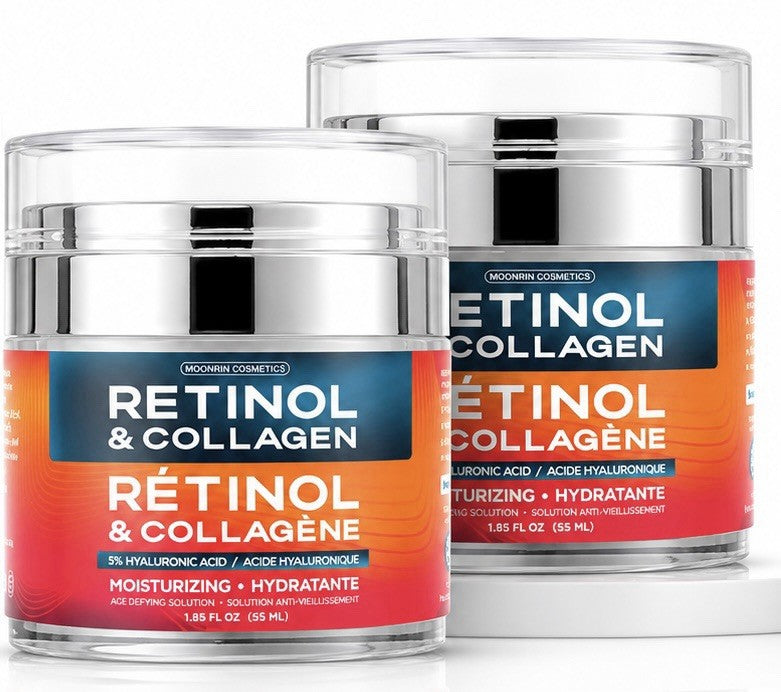 2 Pack Moonrin Retinol & Collagen Face Moisturizer Cream 55ml Hyaluronic Acid