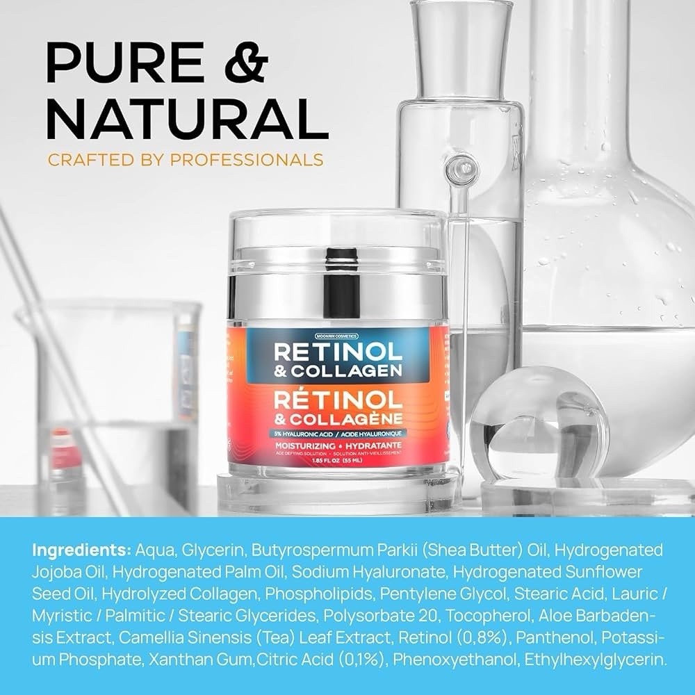 2 Pack Moonrin Retinol & Collagen Face Moisturizer Cream 55ml Hyaluronic Acid - Lumi and Leo