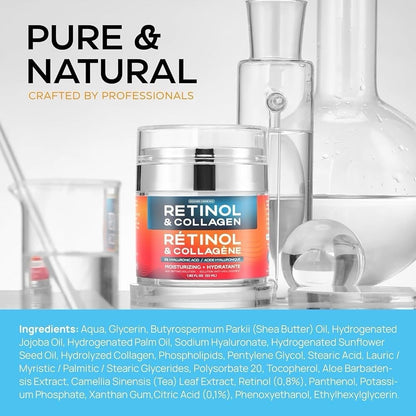 2 Pack Moonrin Retinol & Collagen Face Moisturizer Cream 55ml Hyaluronic Acid - Lumi and Leo