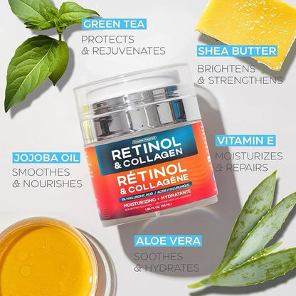 2 Pack Moonrin Retinol & Collagen Face Moisturizer Cream 55ml Hyaluronic Acid - Lumi and Leo