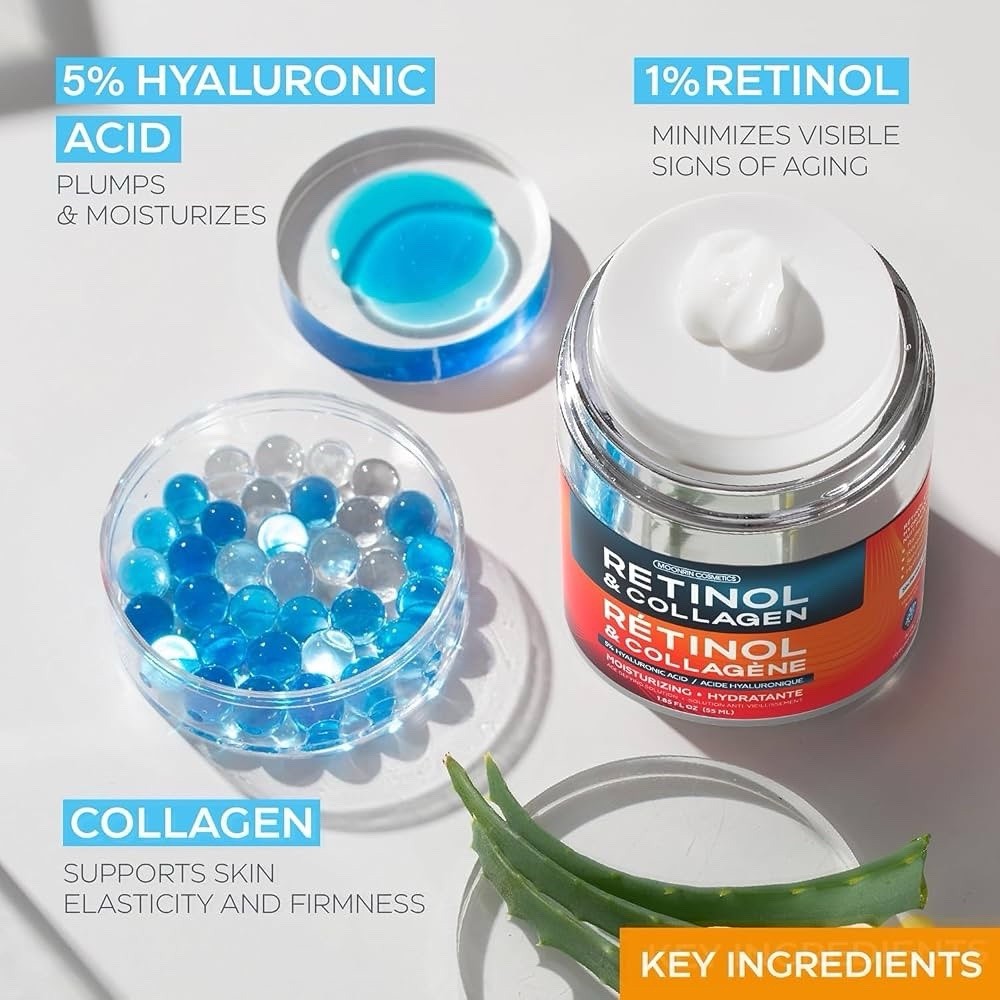 2 Pack Moonrin Retinol & Collagen Face Moisturizer Cream 55ml Hyaluronic Acid - Lumi and Leo