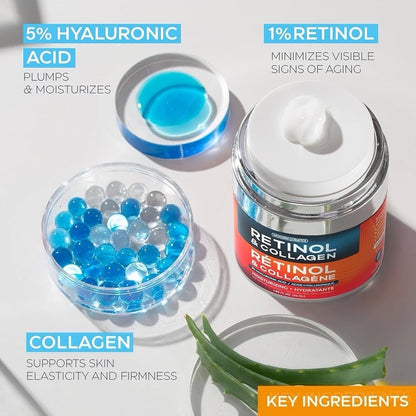 2 Pack Moonrin Retinol & Collagen Face Moisturizer Cream 55ml Hyaluronic Acid - Lumi and Leo