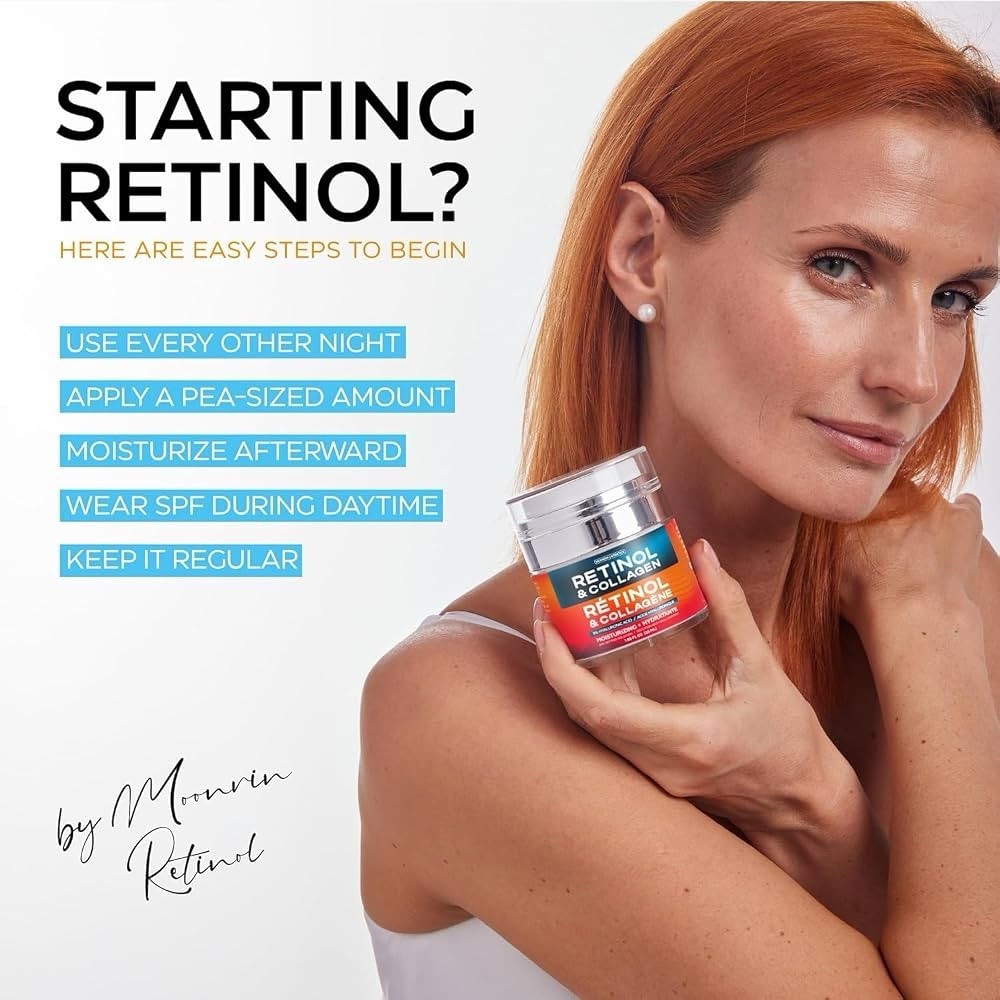 2 Pack Moonrin Retinol & Collagen Face Moisturizer Cream 55ml Hyaluronic Acid