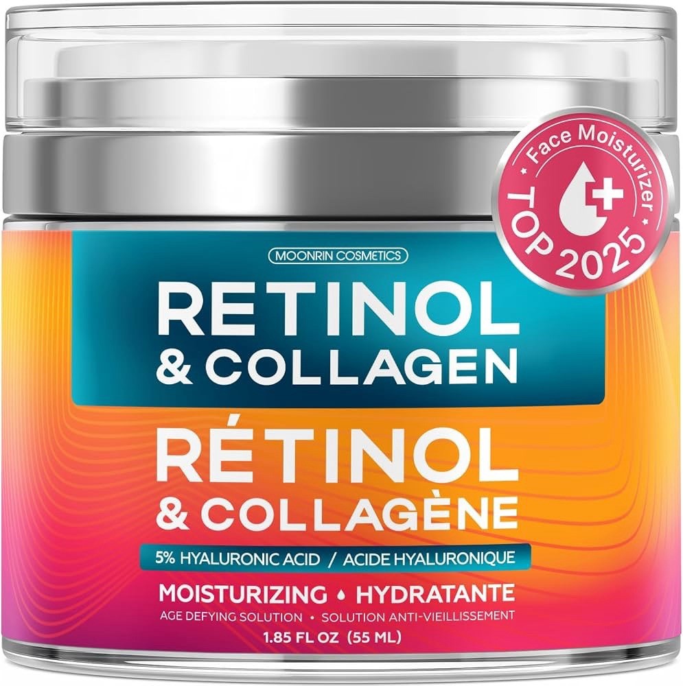 2 Pack Moonrin Retinol & Collagen Face Moisturizer Cream 55ml Hyaluronic Acid - Lumi and Leo