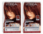 2 x L'Oreal Paris Feria Multi-Faceted Shimmering Color 77 Bright Auburn Hair Dye - Lumi and Leo