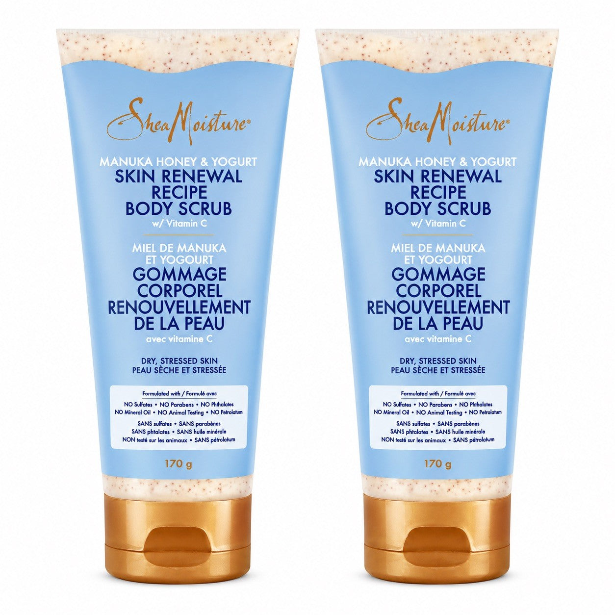 2 x Shea Moisture Manuka Honey & Yogurt Skin Renewal Recipe Body Scrub 6 oz
