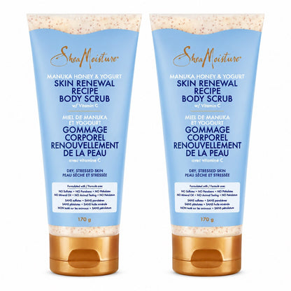 2 x Shea Moisture Manuka Honey & Yogurt Skin Renewal Recipe Body Scrub 6 oz - Lumi and Leo