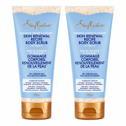 2 x Shea Moisture Manuka Honey & Yogurt Skin Renewal Recipe Body Scrub 6 oz - Lumi and Leo