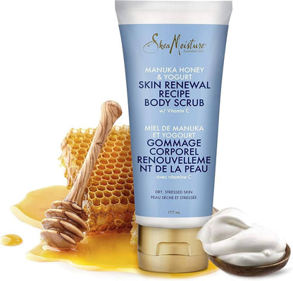 2 x Shea Moisture Manuka Honey & Yogurt Skin Renewal Recipe Body Scrub 6 oz - Lumi and Leo