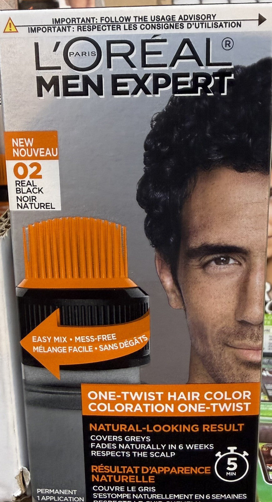 2x L'Oréal Paris Men Expert One Twist Hair Dye, Black Hair Dye, Quick Coverage - Lumi and Leo