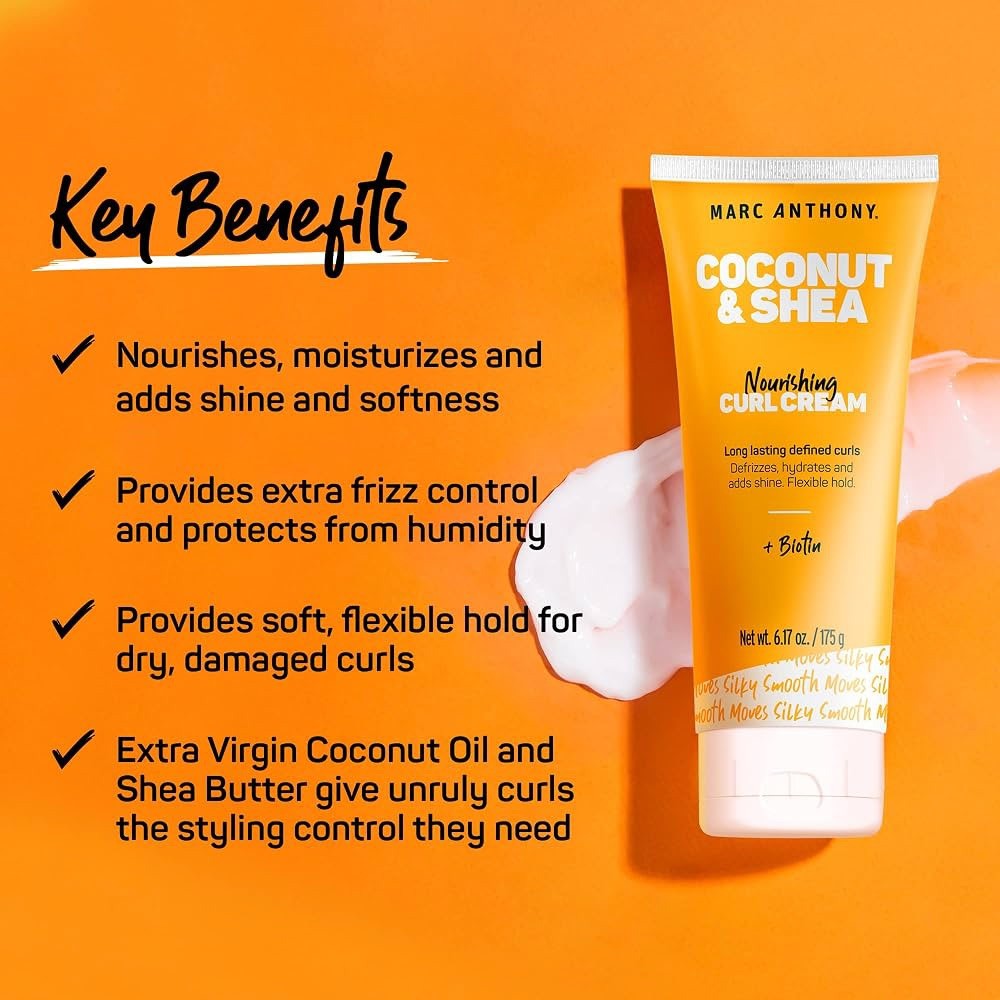 2x Marc Anthony Coconut Oil&Shea Butter Curl Defining Cream Anti Frizz Biotin D - Lumi and Leo